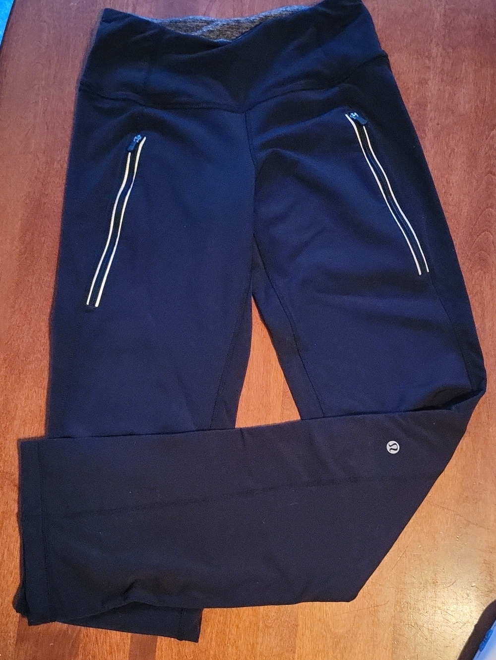 lululemon athletica LINED Black Track Jogger Pants with Reflective Zippers